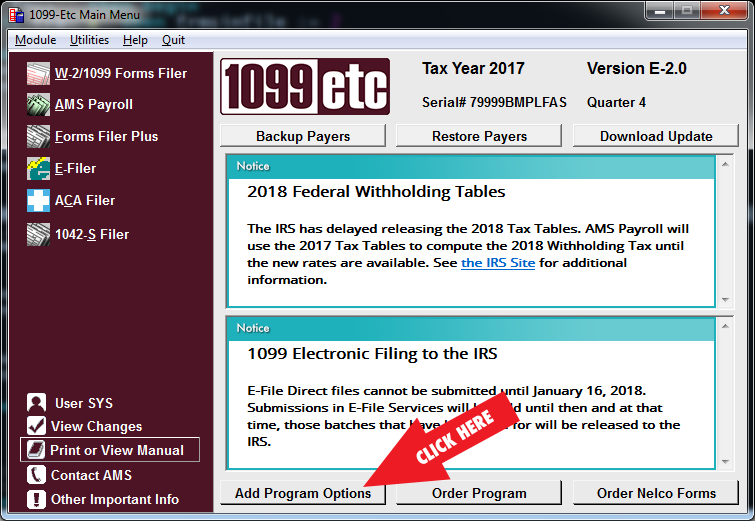 How To Upgrade Program Options